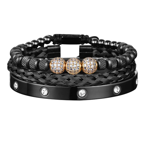 Pulseira Masculina Brilhantes Luxo Vip - TudoAqui Store