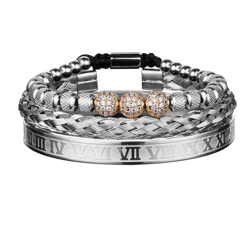 Pulseira Masculina Brilhantes Luxo Vip - TudoAqui Store