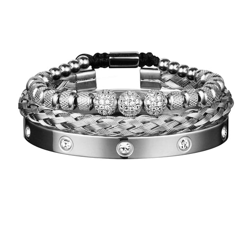 Pulseira Masculina Brilhantes Luxo Vip - TudoAqui Store